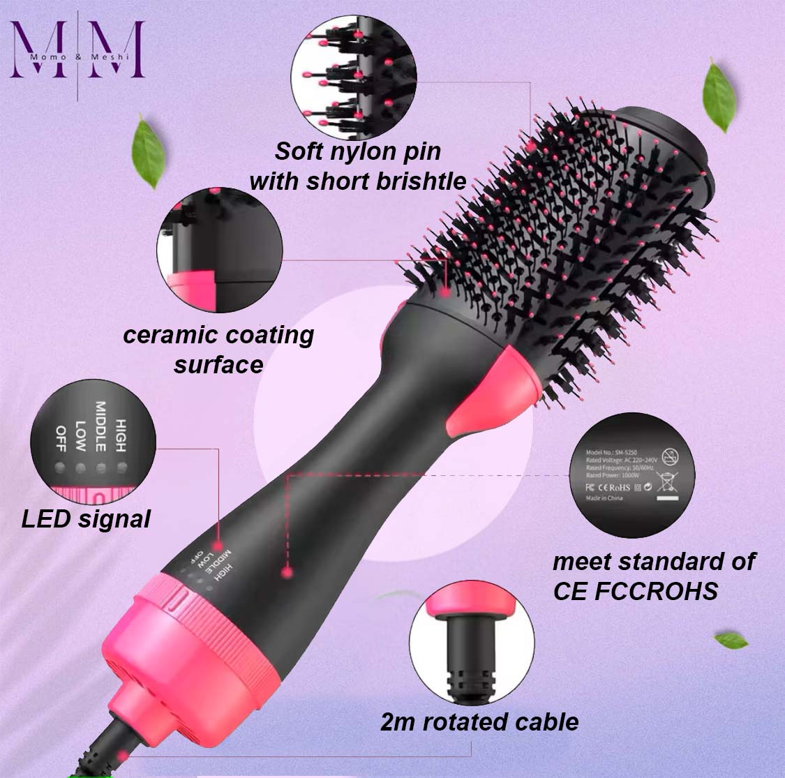 3-in-1 Hair Dryer Brush - One Step Hot Air Brush for Women - Hair Straightener, Curler & Volumizer - Ionic Blow Dryer & Hot Air Brush for Women | Best Hair Styling Tool in Pakistan